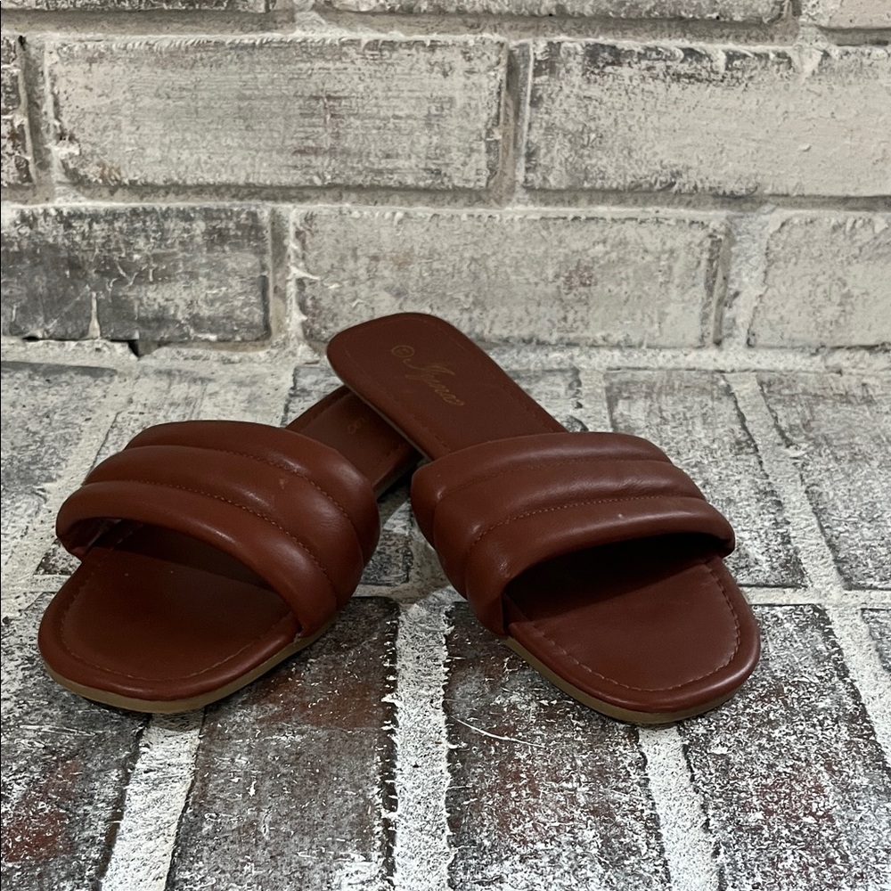 Brown Slide Sandals